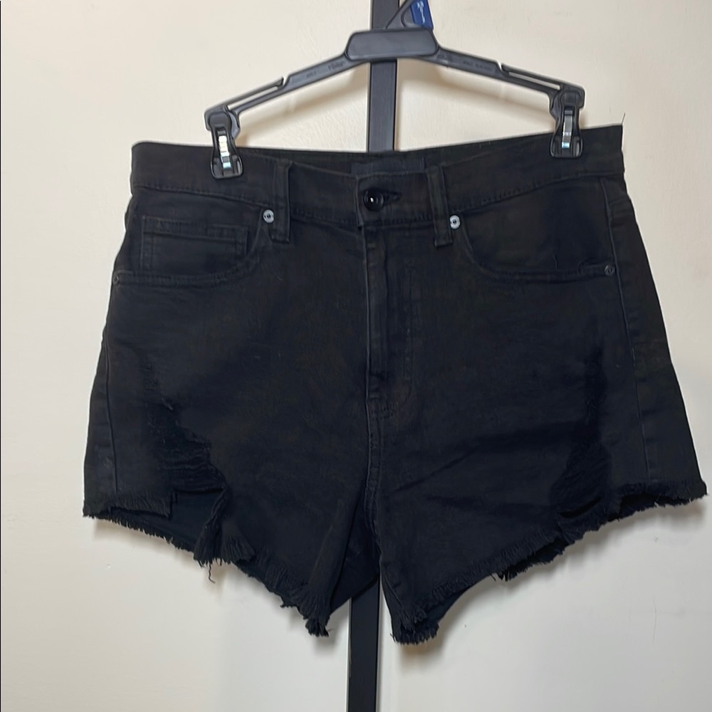 Kendall & Kylie Black Jean Icon Shorts Distressed Frayed Hem